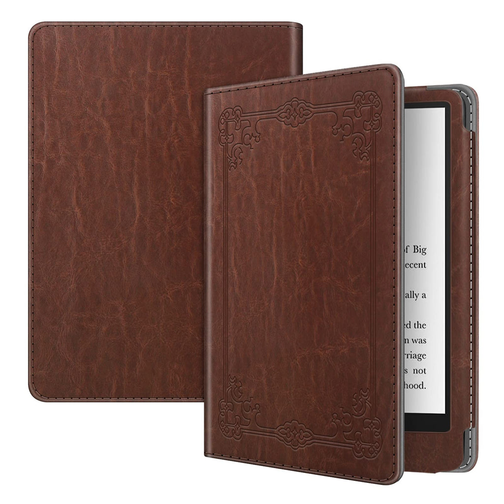  [AUSTRALIA] - Fintie Folio Case for 6.8" Kindle Paperwhite (11th Generation-2021) and Kindle Paperwhite Signature Edition - Book Style Vegan Leather Shockproof Cover with Auto Sleep/Wake, Vintage Brown Y-Vintage Brown