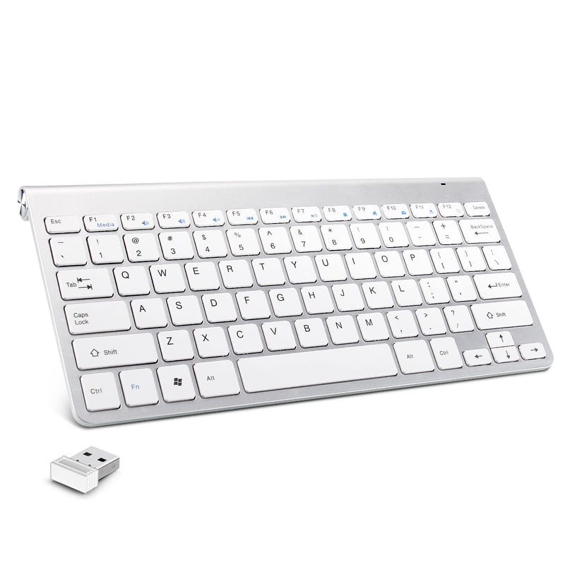 [AUSTRALIA] - Mini Wireless Keyboard Small Computer Wireless Keyboards Slim Compact External Keyboard for Laptop Tablet Windows PC Computer Smart TV (Silver) Silver