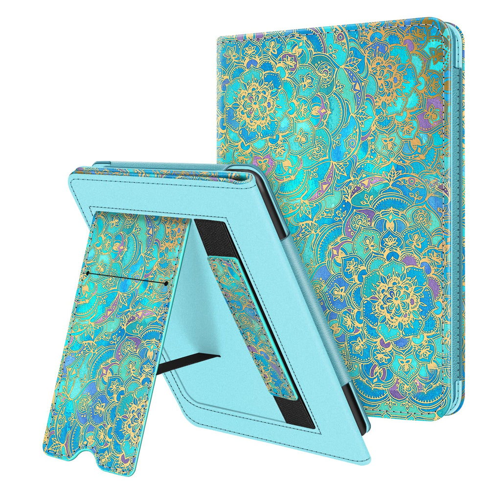  [AUSTRALIA] - Fintie Stand Case for 6.8" Kindle Paperwhite (11th Generation-2021) and Kindle Paperwhite Signature Edition - Premium PU Leather Sleeve Cover with Card Slot and Hand Strap, Shades of Blue Z-Shades of Blue