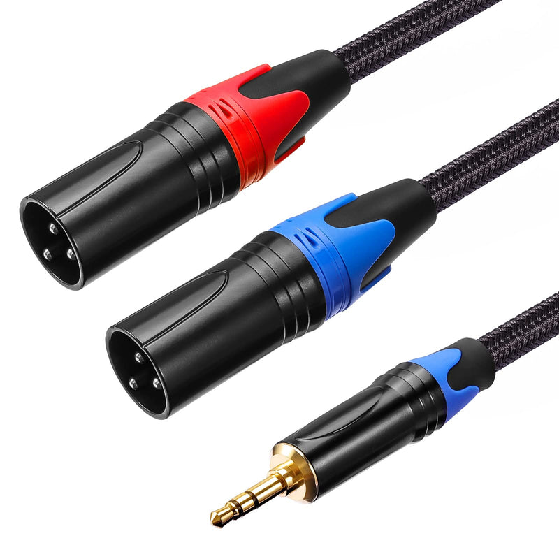  [AUSTRALIA] - 3.5 mm to Dual XLR Male Pro Stereo Cable, 1/8" TRS Stereo to 2 XLR Male Y Splitter Adapter SKAPADEN Cord- 10 FT 10 feet