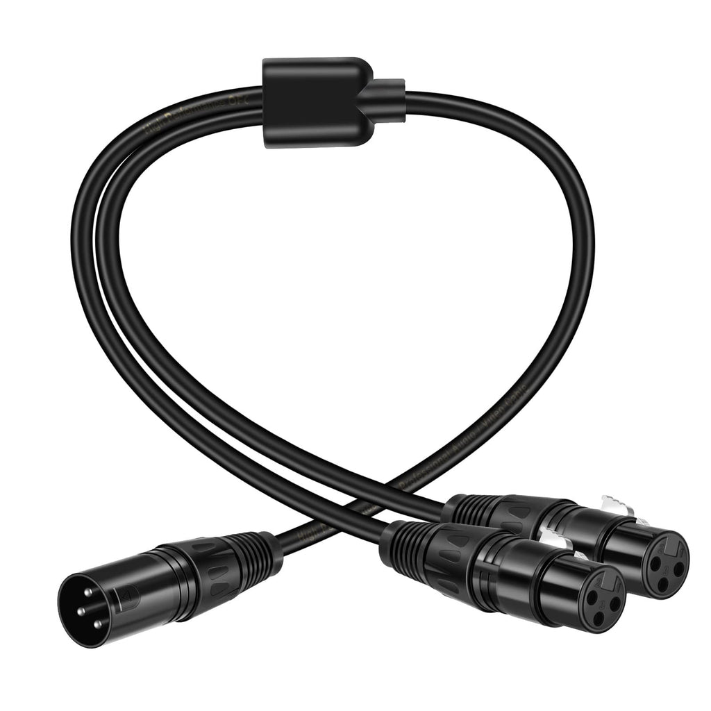  [AUSTRALIA] - Neewer XLR Splitter Male to 2 Female Cable, Dual Female XLR to Male XLR Mic Combiner Y Cord Balanced Microphone Splitter Cable (3-Pin 2 Female to 1 Male) — 1.6 Feet