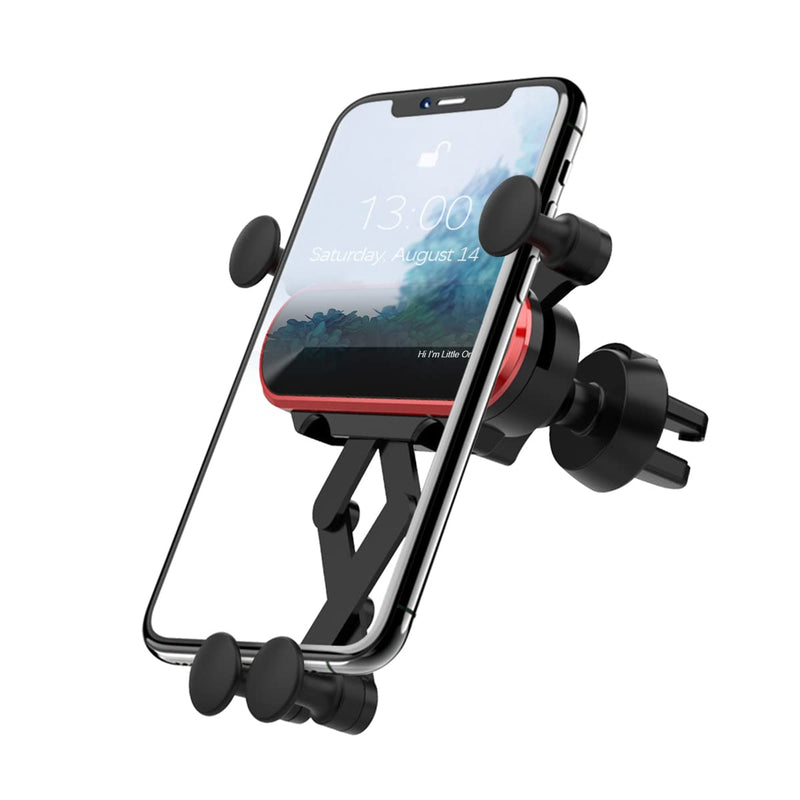  [AUSTRALIA] - Phone Holder Mount for Car, Adjustable Durable Gravity Phone Holder for Air Vent with Clip, Compatible with 4-7" Mobile Phones, Devices, Fit for Most Cars, Car Accessories (Red) Red