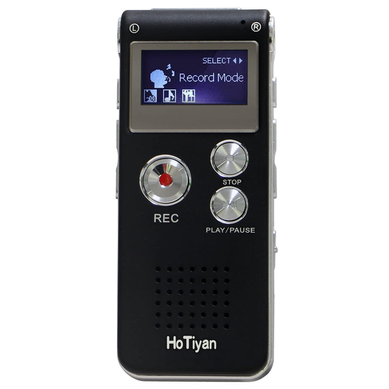  [AUSTRALIA] - HoTiyan Voice Recorder 16GB Capacity Voice Activated Recording Device Digital Voice Recorder for Lectures, Meetings, Interviews Mini Audio Recorder with USB Rechargeable WAV/MP3 Tape Recorder (16GB)