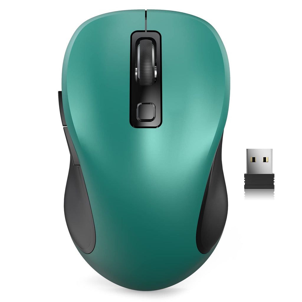  [AUSTRALIA] - Wireless Mouse for Laptop, Trueque 2.4G Ergonomic Computer Mouse with 3 Adjustable DPI Levels, Page Up & Down Buttons, USB Mouse for Chromebook, PC, Desktop, Notebook, MacBook (Green) Green