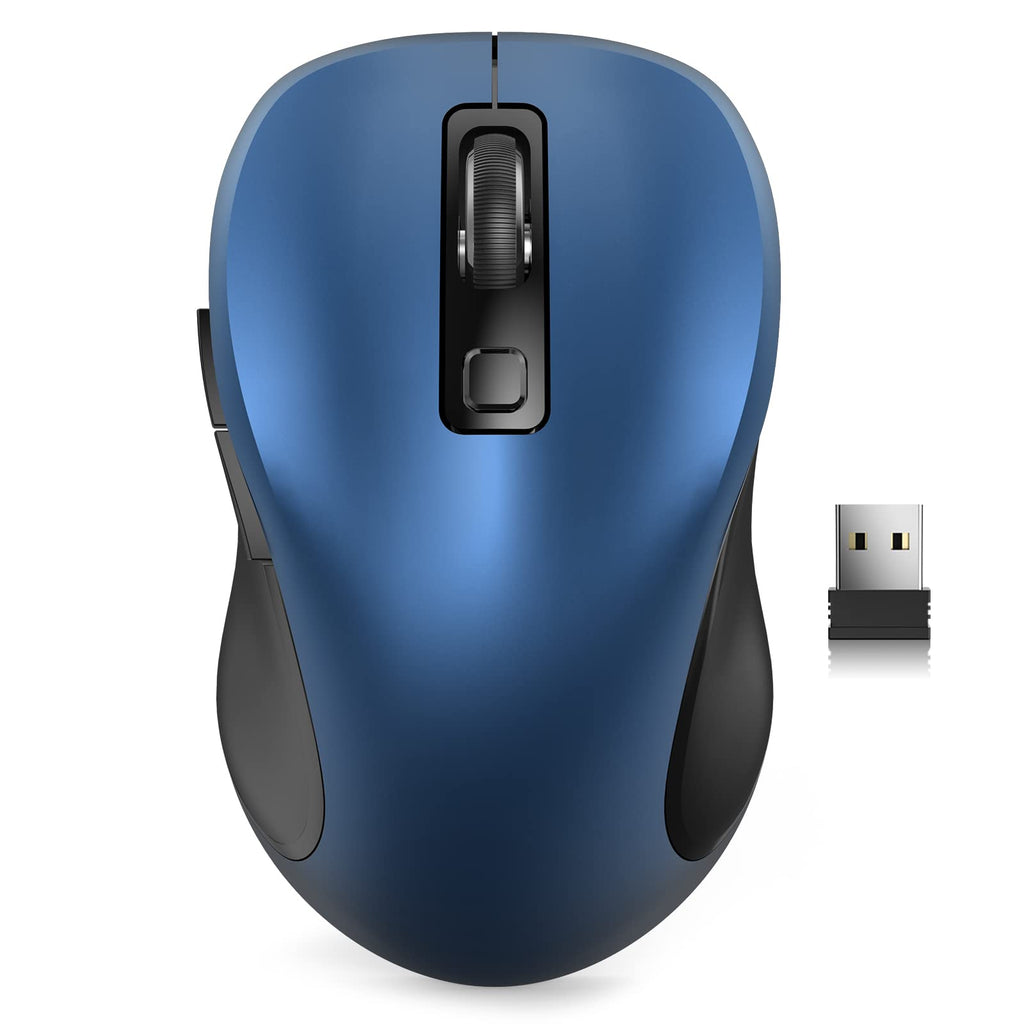  [AUSTRALIA] - Wireless Mouse for Laptop, Trueque 2.4G Ergonomic Computer Mouse with 3 Adjustable DPI Levels, Page Up & Down Buttons, USB Mouse for Chromebook, PC, Desktop, Notebook, MacBook (Blue) Blue