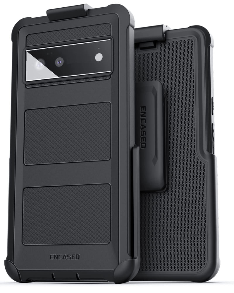  [AUSTRALIA] - Encased Falcon Designed for Pixel 6 Belt Clip Case, Full Body Protective Phone Case with Holster for Google Pixel 6 (Black)