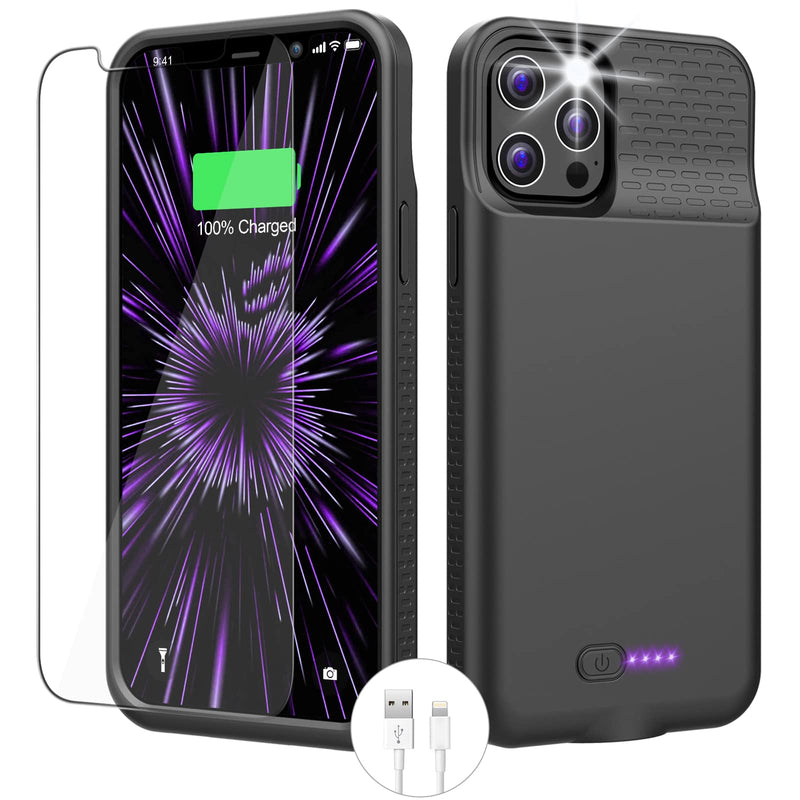  [AUSTRALIA] - Battery Case for iPhone 12/12 Pro Charging Case, Real 7000mAh Rechargeable Smart Extended Charger Case, Ultra-Slim Portable Protective iPhone 12 Power Bank with Lightning Cable (6.1-inch)