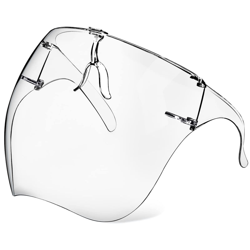  [AUSTRALIA] - Face Shield with Glasses 4 Pack, Anti-Fog Clear Face Mask Shield Ultra Clear Reusable Protective Plastic Face Shield Mask Droplet Splash Guard for Women Men Kids
