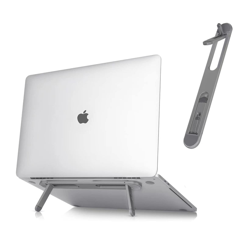  [AUSTRALIA] - Laptop Stand for Desk, Adjustable Portable Foldable Aluminum Computer Stand Laptop Holder Anti-Slip Laptop Riser Compatible with MacBook Air/Pro, HP, Dell More 10-15.6" Laptops Office Gifts(Gray) Gray