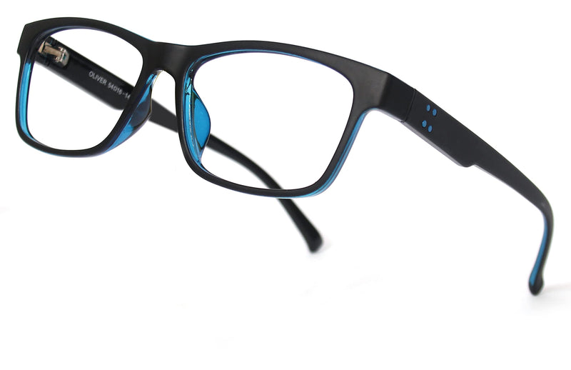  [AUSTRALIA] - Blue Light Blocking Glasses – Anti-Fatigue Computer Monitor Gaming Glasses Prevent Headaches Gamer Glasses Black/Blue 0.0 Diopters