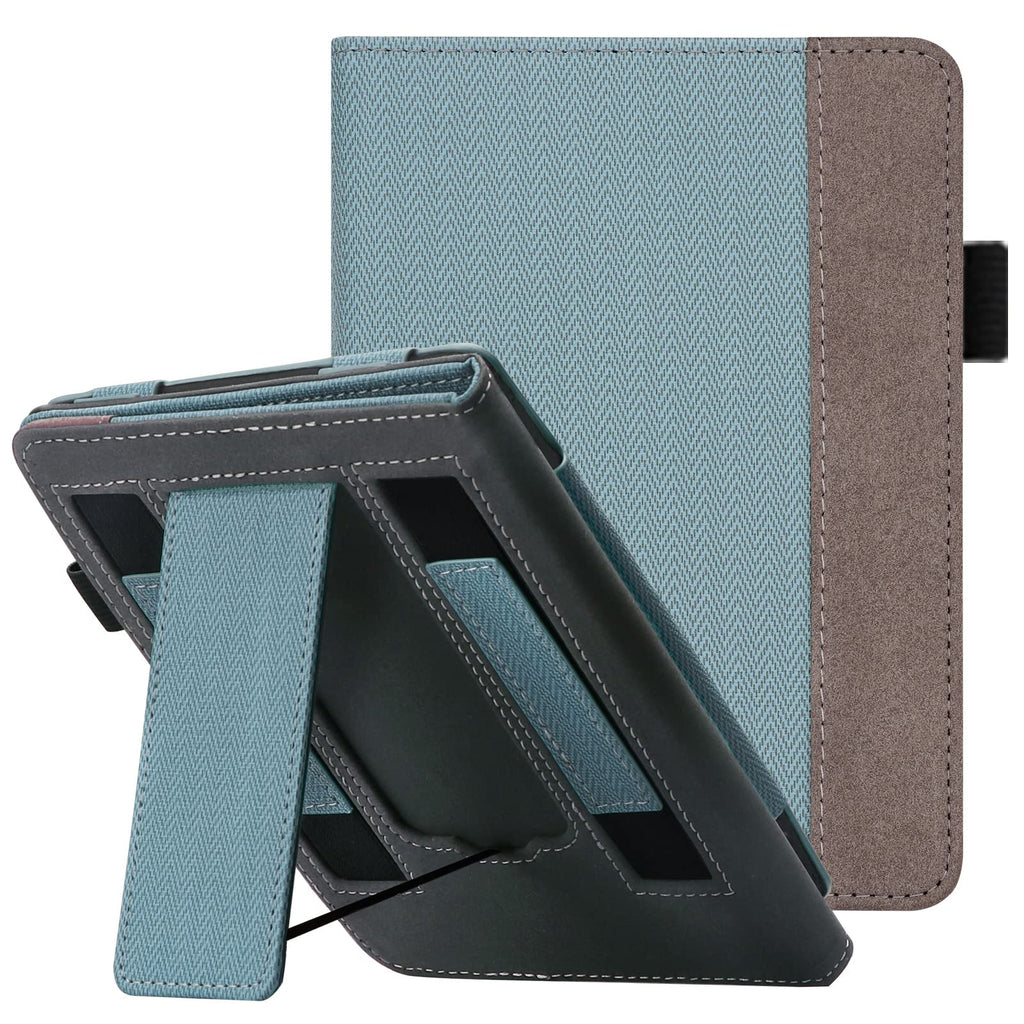  [AUSTRALIA] - WALNEW Stand Case for 6.8” Kindle Paperwhite 11th Generation 2021 - Two Hand Straps Premium PU Leather Book Cover with Auto Wake/Sleep for Amazon Kindle Paperwhite Kids ereader 6.8" Kindle paperwhite Blue