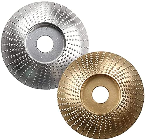  [AUSTRALIA] - 2PCS Wood Carving Disc for Angle Grinder, Grinding Discs 85mm Arc, Grinding Wheel (Silver + Gold)