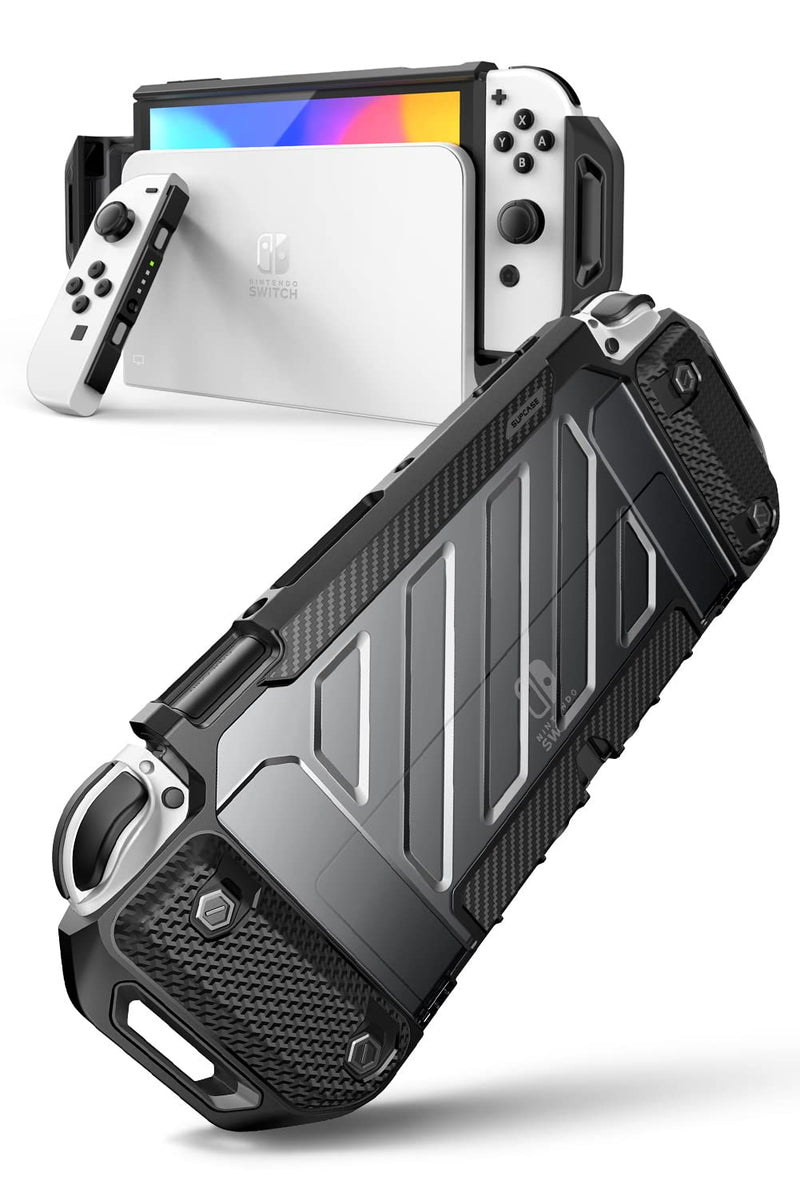  [AUSTRALIA] - SUPCASE Unicorn Beetle Pro Series Case for Nintendo Switch OLED Model (2021), Dockable Rugged Protective Case Compatible with Nintendo Switch Console (Frost/Black)
