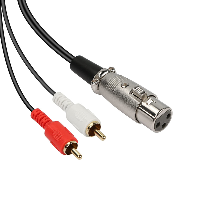  [AUSTRALIA] - MEIRIYFA XLR Female to 2RCA Male Y Splitter Patch Cable, Unbalanced XLR Female to 2 RCA/Phono Plug Stereo Audio Interconnect Duplicator Lead - 1.5 Meter (XLR Female to 2RCA)