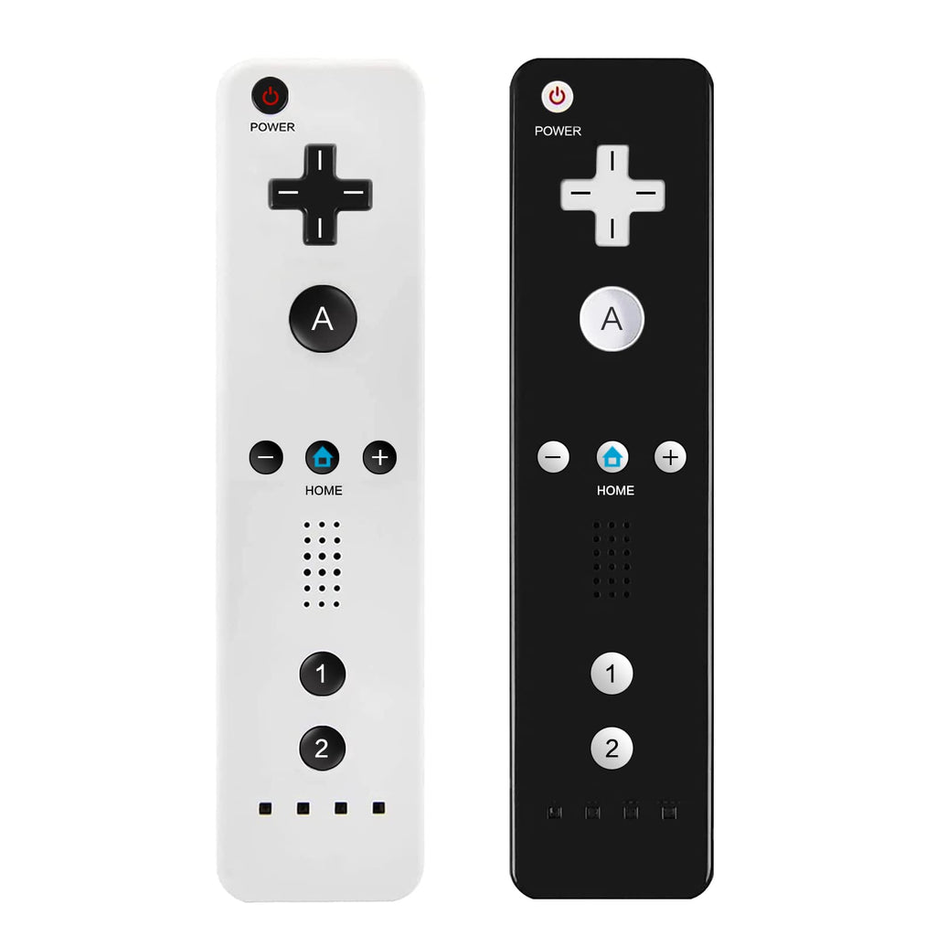  [AUSTRALIA] - Wii Controller 2 Pack, Wii Remote Controller Compatible with Nintendo Wii and Wii U, Wii Controller with Silicone Case and Wrist Strap(No Motion Plus)