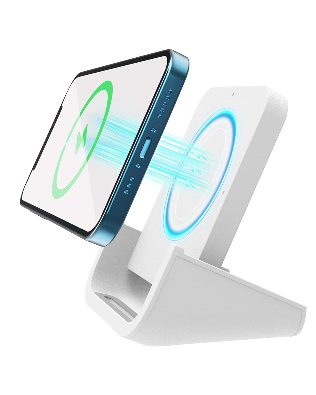  [AUSTRALIA] - BUBEYYIE 10W Fast Wireless Charger Charging Stand Qi-Certified Compatible with iPhone 12 11 Pro XR XS X 8 Plus Samsung Galaxy S20 S10 Note 20 10 Google LG and Other Qi-Enable Phones (White) White