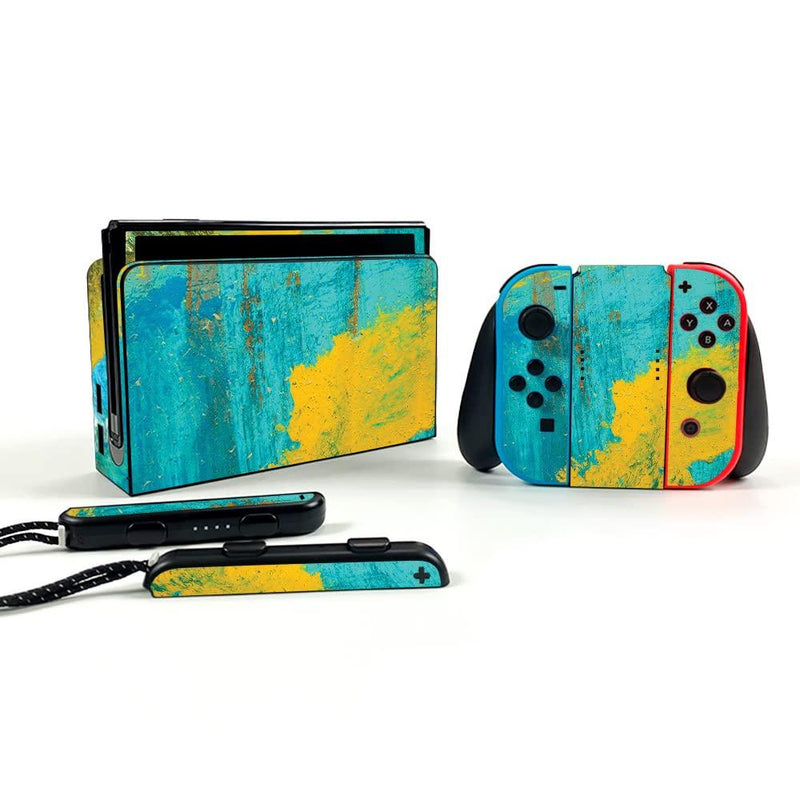  [AUSTRALIA] - MightySkins Skin Compatible with Nintendo Switch OLED - Acrylic Blue | Protective, Durable, and Unique Vinyl Decal wrap Cover | Easy to Apply, Remove, and Change Styles | Made in The USA