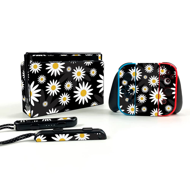  [AUSTRALIA] - MightySkins Skin Compatible with Nintendo Switch OLED - Daisies | Protective, Durable, and Unique Vinyl Decal wrap Cover | Easy to Apply, Remove, and Change Styles | Made in The USA