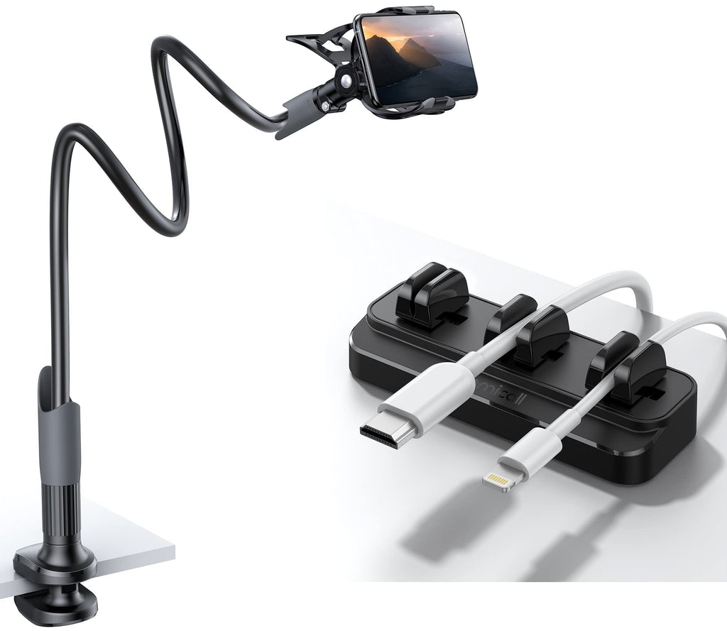  [AUSTRALIA] - Lamicall Phone Holder Bed Gooseneck Mount and Cable Clips Bundles