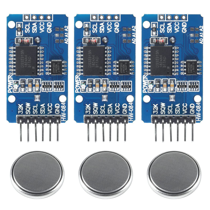  [AUSTRALIA] - AITRIP 3PCS DS3231 Real Time Clock Module RTC Sensor High Precision AT24C32 IIC Timer Alarm Clock for Arduino Raspberry Pi with Coin Battery
