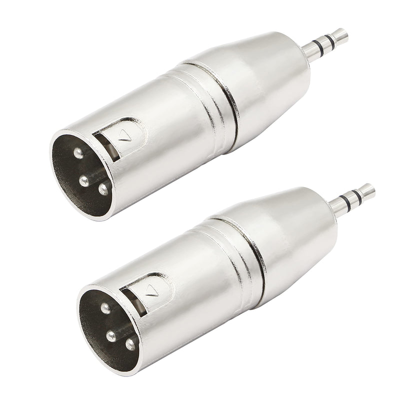  [AUSTRALIA] - GELRHONR 2PCS 3.5mm to XLR Male Stereo,1/8 inch TRS to XLR Male Adapter for Speaker Mic Mixer AMP