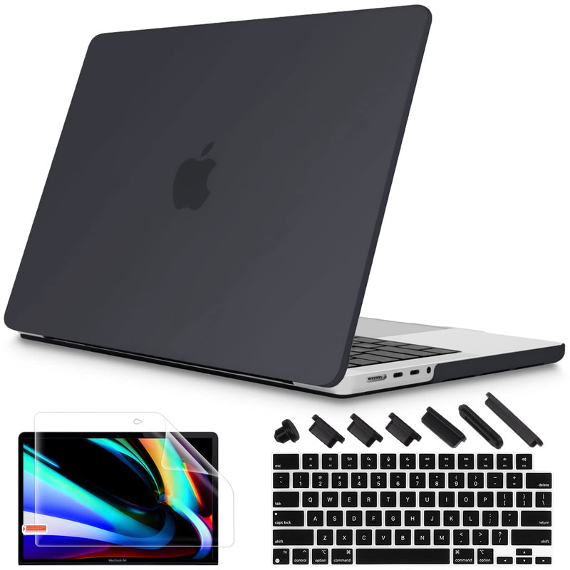  [AUSTRALIA] - May Chen Compatible with MacBook Pro 14 inch Case Cover 2021 Model A2442, Rubberized Frosted Matte See Through Hard Shell Case Keyboard Cover for MacBook Pro 14 with M1 Pro chip & Touch ID, Black