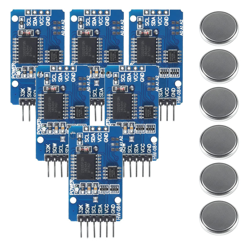  [AUSTRALIA] - AITRIP 6PCS DS3231 Real Time Clock Module RTC Sensor High Precision AT24C32 IIC Timer Alarm Clock for Arduino Raspberry Pi with Coin Battery