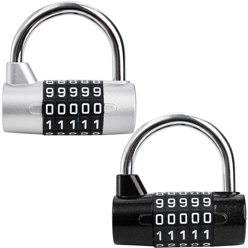  [AUSTRALIA] - Hedume 2 Pack 5-Digit Horizontal Combination Padlock, 5 Digit Combination Lock, Password Lock for School Gym Locker, Sports Locker, Fence, Toolbox, Gate, Case, Hasp Storage