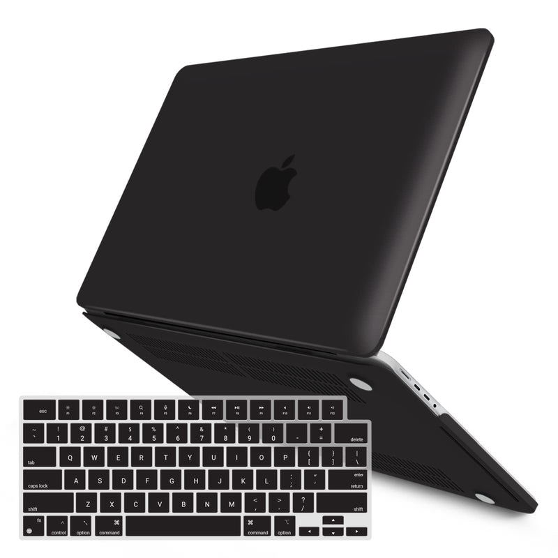 [AUSTRALIA] - IBENZER New 2021 MacBook Pro 14 Inch Case M1 Pro Max A2442, Hard Shell Case with Keyboard Cover for Apple Mac Pro 14 with Touch ID, Black, T14BK+1 New Macbook Pro 14" with Touch ID