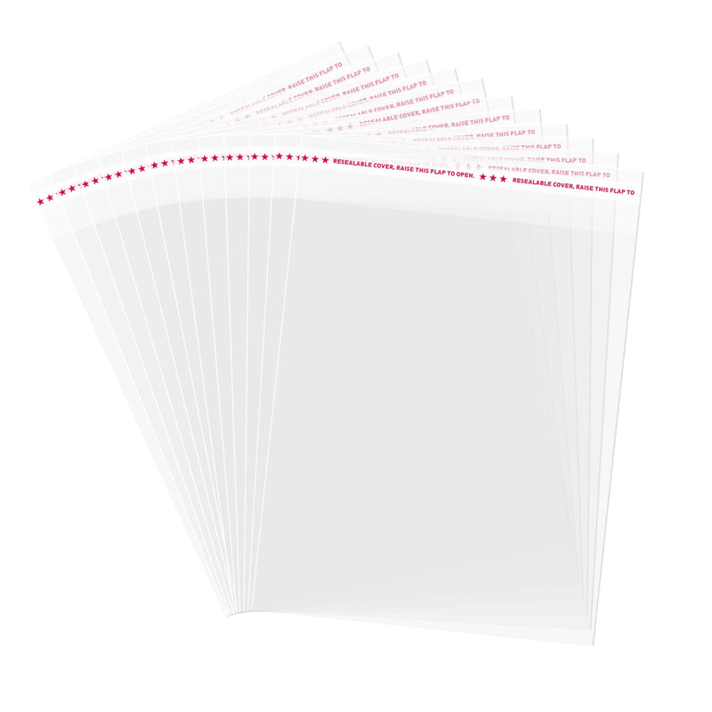 [AUSTRALIA] - Egofine 100 PCS Clear Resealable Cellophane Bags for 5x7 Photo Mats (Bag Size: 5.27x7.16 inches for 5x7 Mats) 5" x 7" Pack of 100 Clear Bags