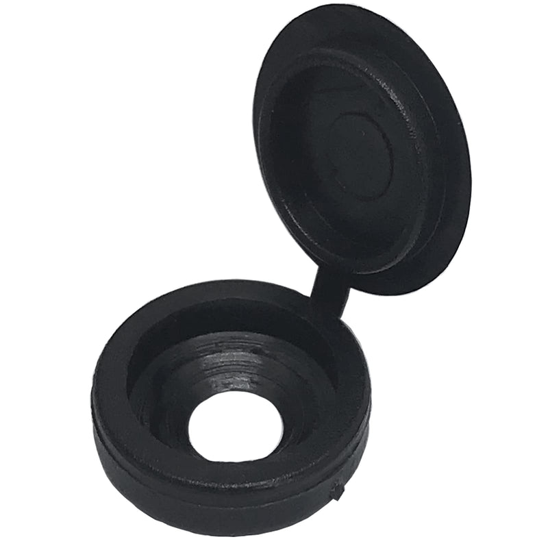 [AUSTRALIA] - 100pcs Plastic Hinged Screw Cover Caps,Screw Snap Covers Washer Flip,for Screw Protection Covers(Black) Black