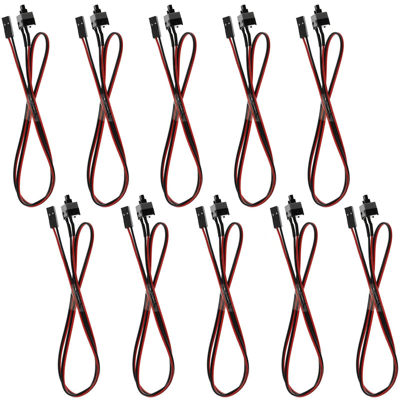  [AUSTRALIA] - SQXBK ATX PC Power Switch Cord 10PCS 55cm/22inch 2 Pin SW PC Motherboard Mainboard Power Cables On/Off Restart Button Power Cable