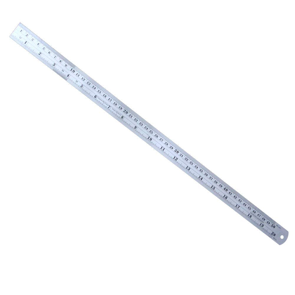  [AUSTRALIA] - Auniwaig 50cm/20-inch Stainless Steel Ruler, Straight Edge Ruler with Inch and Metric Graduation, Measuring Tool for Engineering Office Architect Drawing 1pcs