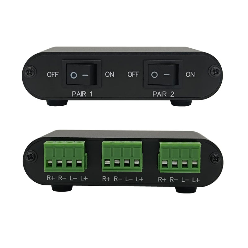  [AUSTRALIA] - TENEALAY 2-Way Audio Stereo Speaker selector Switcher Box, Combiner Multi Zone A B Speaker Switch Distribution Controller Box - P21