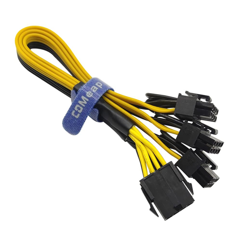  [AUSTRALIA] - COMeap (CPU to GPU) CPU 8 Pin Female to 3X PCIe 8 Pin (6+2) Male Adapter Splitter Cable for Graphics Card BTC Miner 11.4-inch(29cm) Triple 8pin(6+2) x1pcs
