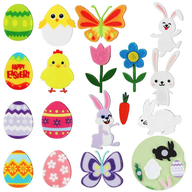  [AUSTRALIA] - 17 Pieces Easter Icons for Felt Letter Board Decoration Holiday Seasonal Spring Easter Felt Board Decor Accessories for Changeable Letter Board (board Not Included)