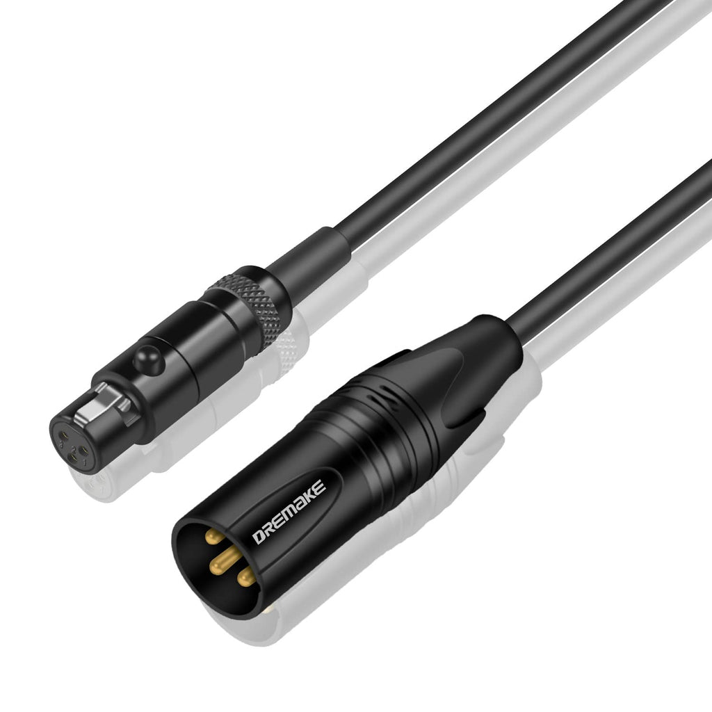  [AUSTRALIA] - DREMAKE 3-Pin XLR Male to Mini XLR Female Adapter Cable, 3FT XLR Male to Mini XLR Female Converter Cable, Mini XLR to XLR Microphone Patch Cable for Camera XLR to Mini-XLR 3FT/1.0M