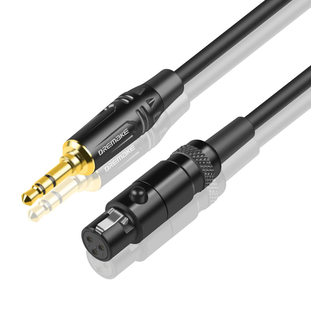  [AUSTRALIA] - DREMAKE Jack 3.5mm to Mini XLR Adapter Cable 3FT, 3.5mm 1/8'' to 3-Pin Mini XLR Cable, TRS 1/8 Inch Aux Stereo Male to Mini XLR Female Converter Audio Cable for Camera Mini-XLR Female to 3.5mm Male 3FT/1.0M