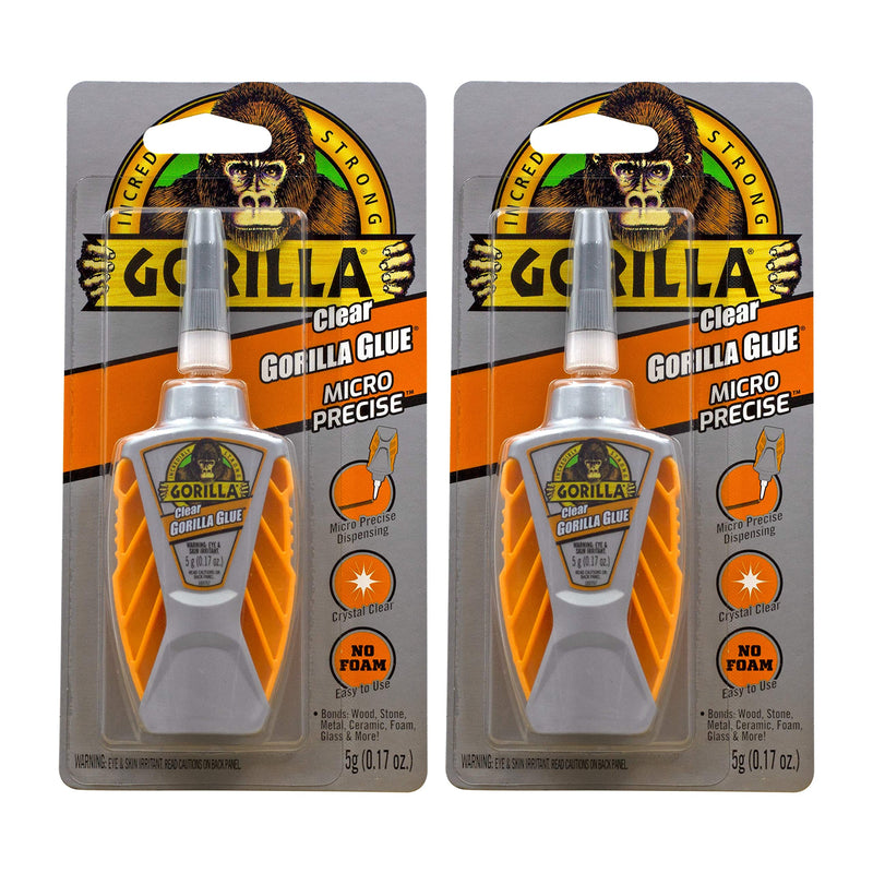  [AUSTRALIA] - Gorilla Glue Clear Micro Precise, 5 Gram, Clear (Pack of 2)