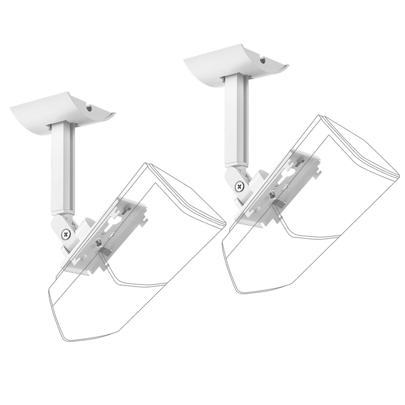  [AUSTRALIA] - Speaker Wall Mount Brackets for Bose UB-20, UB-20 Series II, Wall Mount Ceiling Bracket for Lifestyle 600 ST535 ST525 ST520 535III 525III CM520 SoundTouch JC-II AM6-V AM10-V AM10IV (Pack of 2)-White White