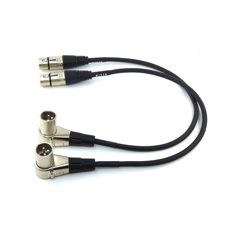  [AUSTRALIA] - WJSTN-049 Right Angle XLR to XLR Cable 3 Pin Mic Cord xlr to xlr Female to male 2-Pack