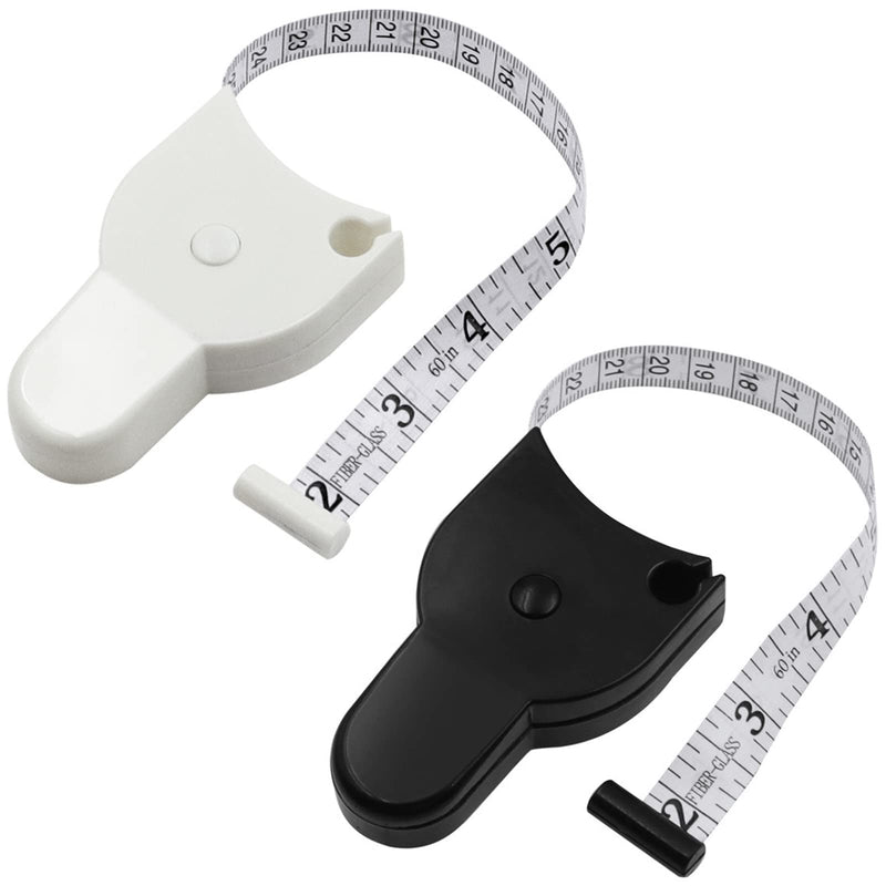  [AUSTRALIA] - 2 Pack Automatic Telescopic Tape Measure Body Measuring Tape Body Measuring Ruler Fitness Caliper 60inch (150cm) for Body Measurement Track Weight Loss Measure Muscle Size