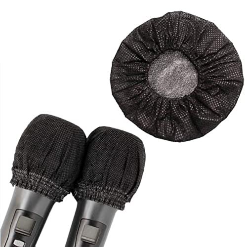  [AUSTRALIA] - 120Pcs Disposable Microphone Cover Non-Woven,Clean No-Odor Filters Protective Cap,Perfect Protective Cap for Most Handheld Microphone (black)