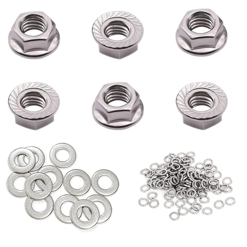  [AUSTRALIA] - M6 x 1.0mm Serrated Flange Hex Lock Nuts, Hincell 150pcs 304 Stainless Steel Serrated Metric Hex Flange LockNuts,Bright Finish Hex Lock Nut M6(150pcs)