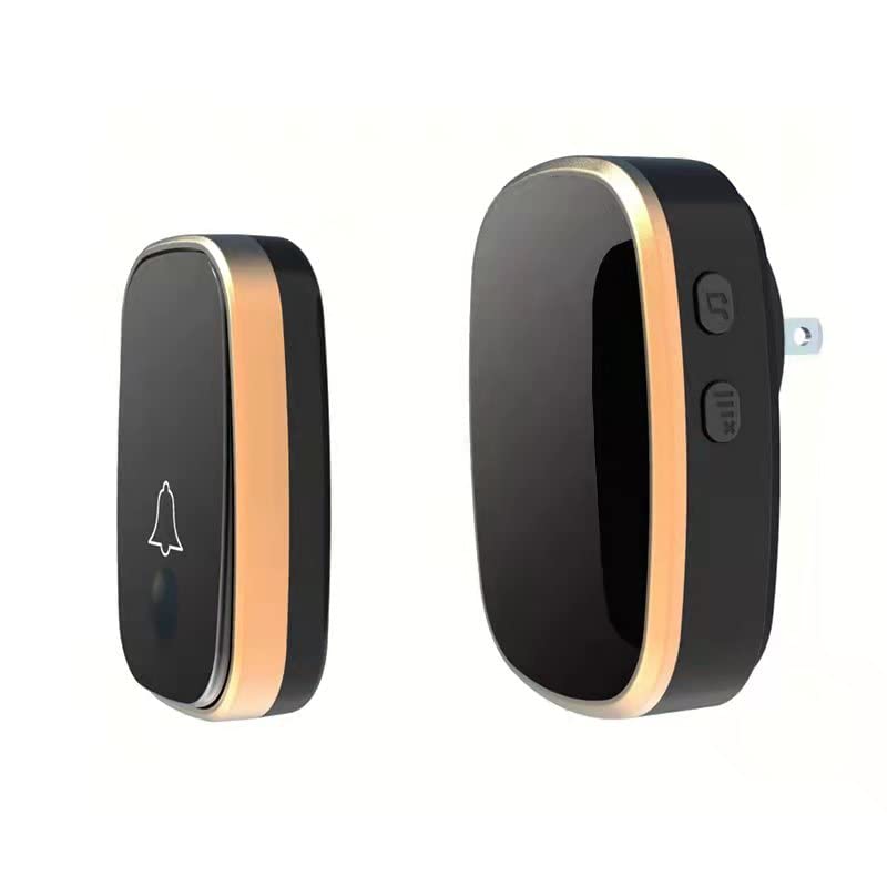  [AUSTRALIA] - Wireless Doorbell, 1,000ft Range Loud Enough with 5 Volume Levels and Mute Mode Door Chimes LED Flashing Black