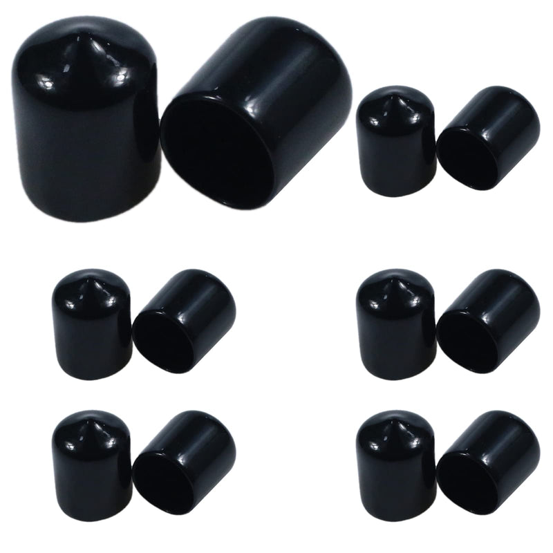  [AUSTRALIA] - 5/8 Inch Rubber End Caps Round Rubber Caps Plug Insert Decking Caps Black Rubber Tips PVC Flexible Vacuum Caps Plastic End Caps for Pipe Tube Pack of 12 5/8