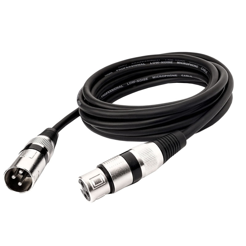  [AUSTRALIA] - 3 feet Black XLR Cable Male to Female, Microphone Cable 3-pin Balanced Cable Compatible with Live Speakers, Microphones, Stage Lighting, etc. 3Feet