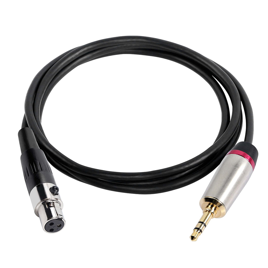  [AUSTRALIA] - XMSJSIY 3.5mm 1/8 to Mini XLR Adapter Cable, 1/8 inch TRS tereo Audio to Mini XLR 3 Pin Female Converter Cable for Cameras Microphones Headphone-3.3 Feet- Mini XLR Female