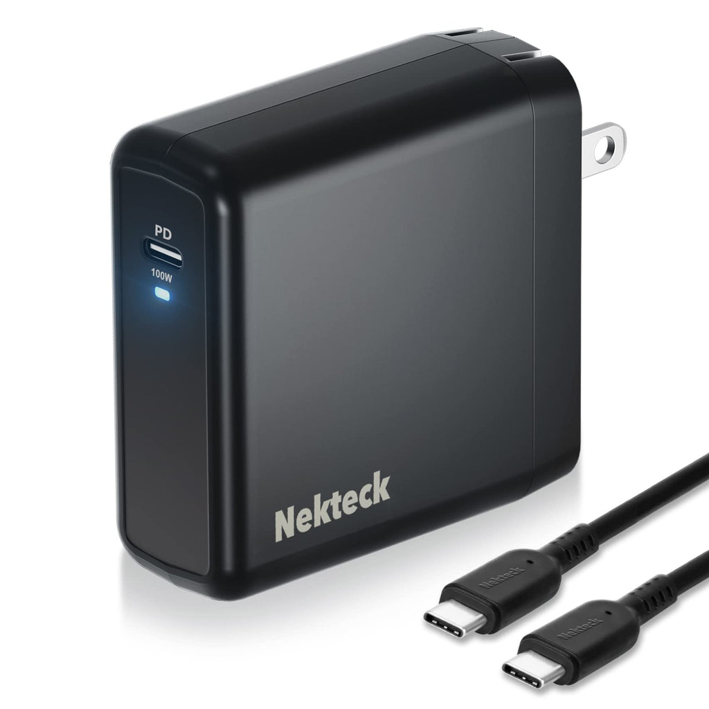  [AUSTRALIA] - Nekteck 100W USB C Charger [GaN Tech & USB-IF Certified], PD 3.0 Adapter with Foldable Plug, Fast Wall Charger, Compatible with MacBook Air/Pro, iPad Air/Pro, iPhone and More (Not Support MagSafe 3)