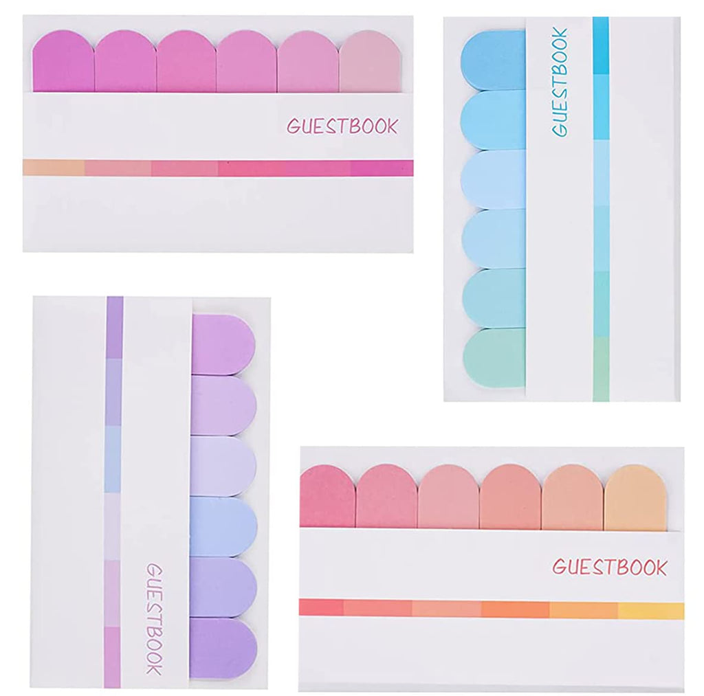  [AUSTRALIA] - SHIDESHIN 4 Sets Colored Sticky Index Tabs 3 Inch Writable Adhesive Page Tabs Document Page Marker Sticky Flags for Pages Book Notebooks Classify Files